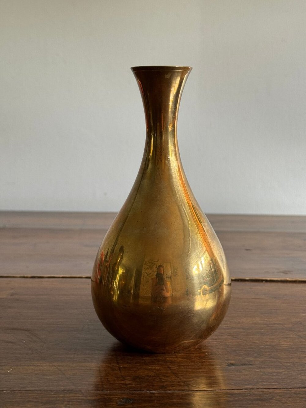 Vintage Smooth Brass Vase with Simplistic Design/Shape - Made in India